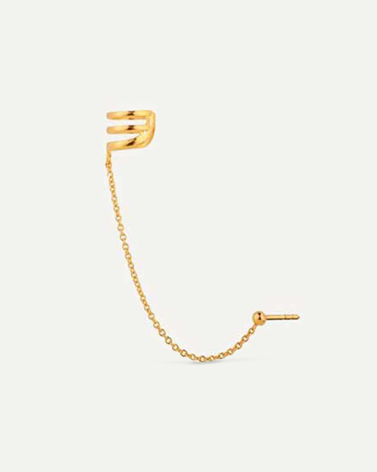 HARI CHAIN BALL GOLD EARRINGS