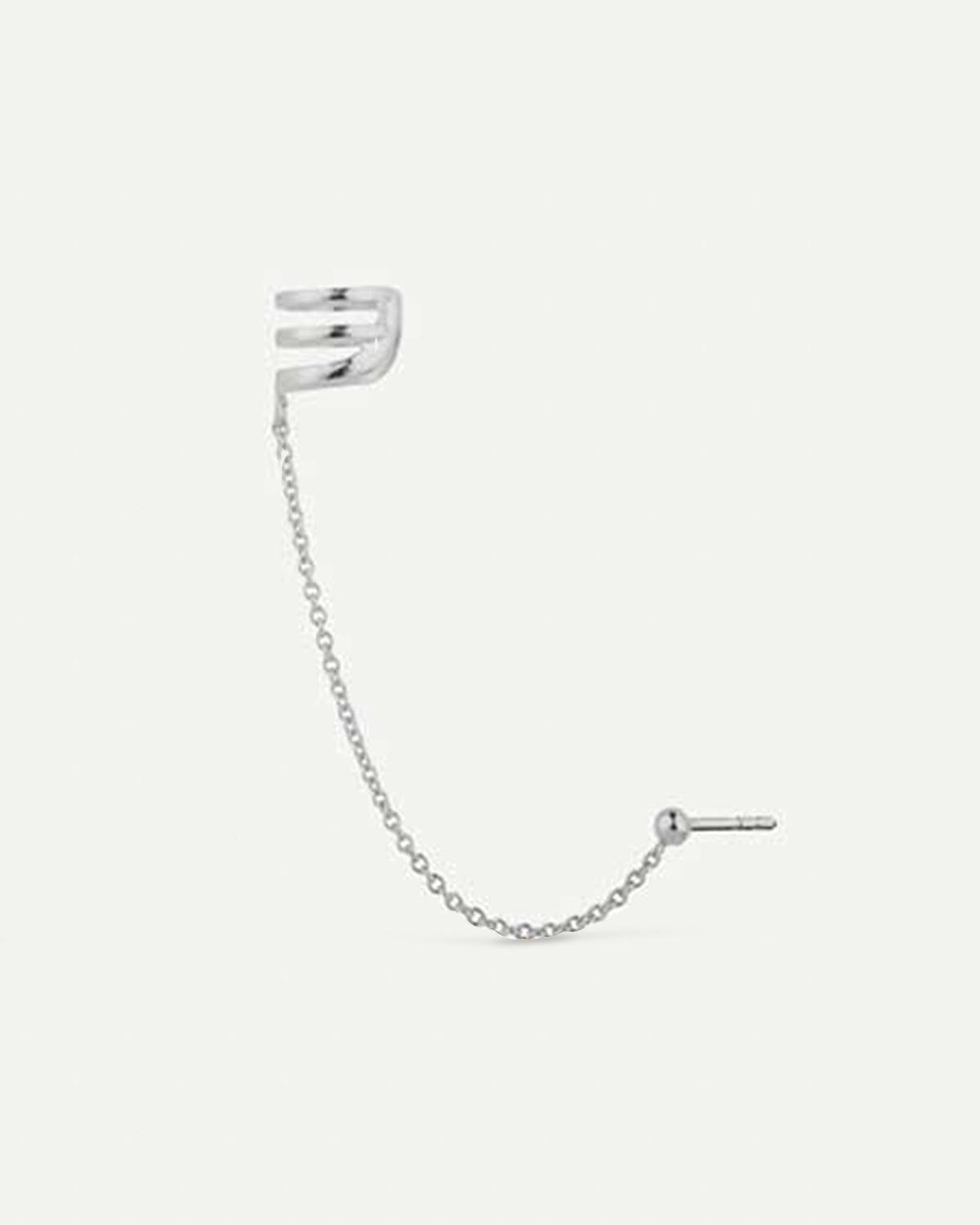 HARI CHAIN BALL SILVER EARRINGS