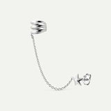 HARI CHAIN STAR SILVER EARRINGS