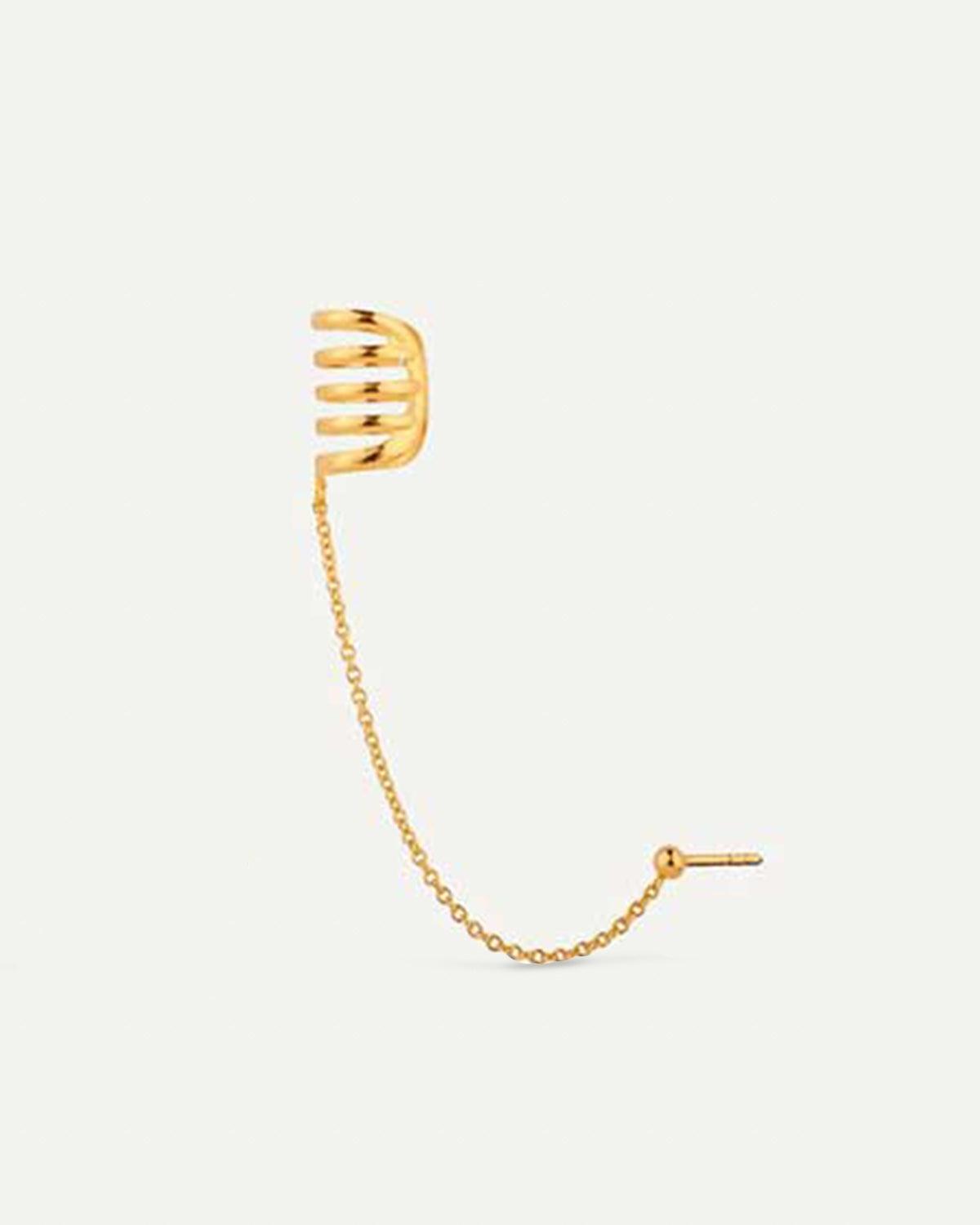 HARI MAXI CHAIN BALL GOLD EARRINGS