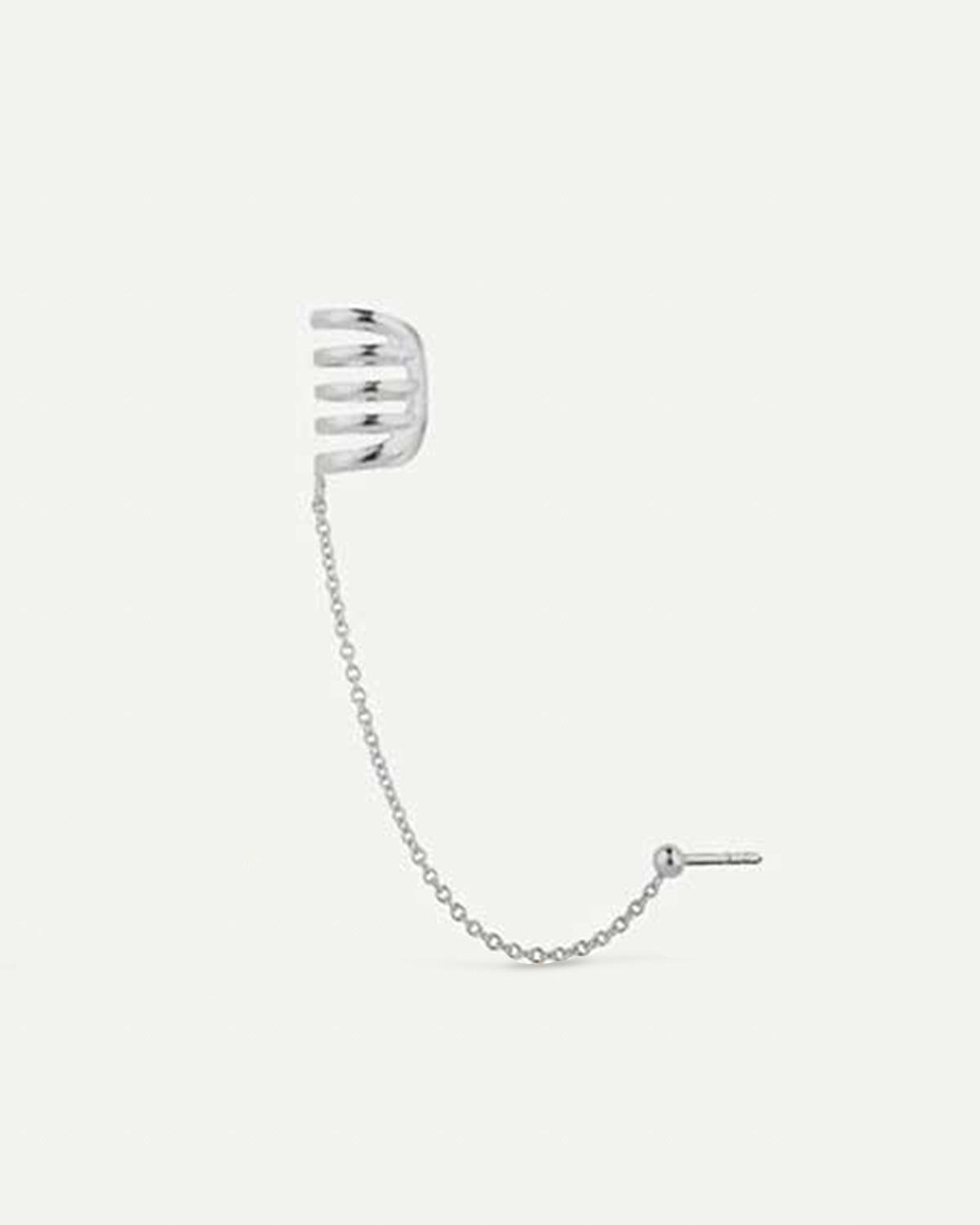HARI MAXI CHAIN BALL SILVER EARRINGS