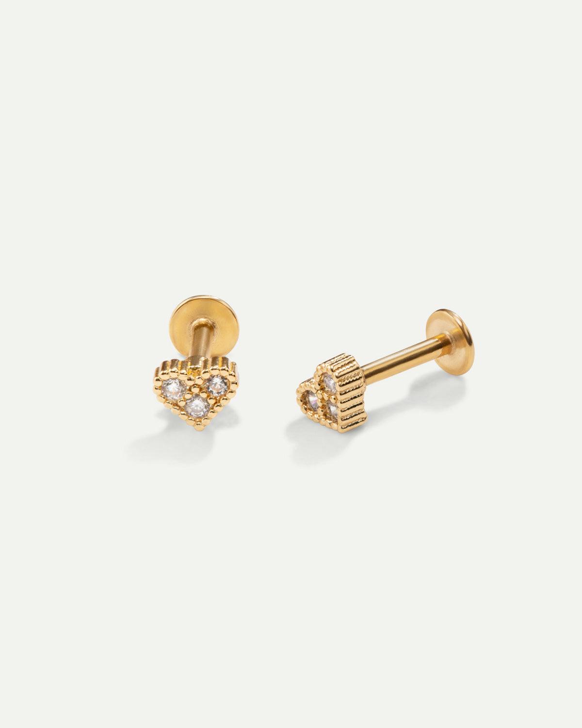 PIERCING HEARTS BRIGHT GOLD