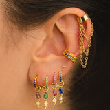 ARLA MINI RAINBOW GOLD EARRINGS