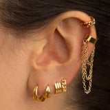 HOOPS CHAIN GOLD EARRINGS