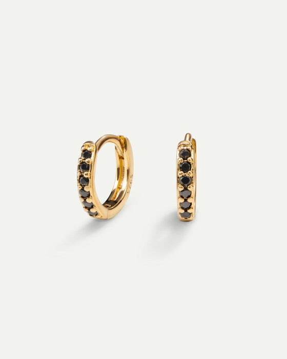 HOOPS EARRINGS BRIGHT BLACK GOLD