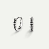 HOOPS EARRINGS BRIGHT BLACK SILVER