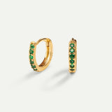 HOOPS EARRINGS BRIGHT GREEN GOLD