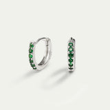 HOOPS EARRINGS BRIGHT GREEN SILVER