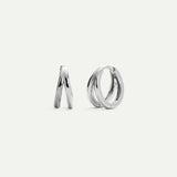 HOOPS EARRINGS DOUBLE SILVER