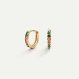 HOOPS RAINBOW MINI GOLD EARRINGS