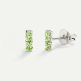 HORIZON EARRINGS LIGHT GREEN SILVER