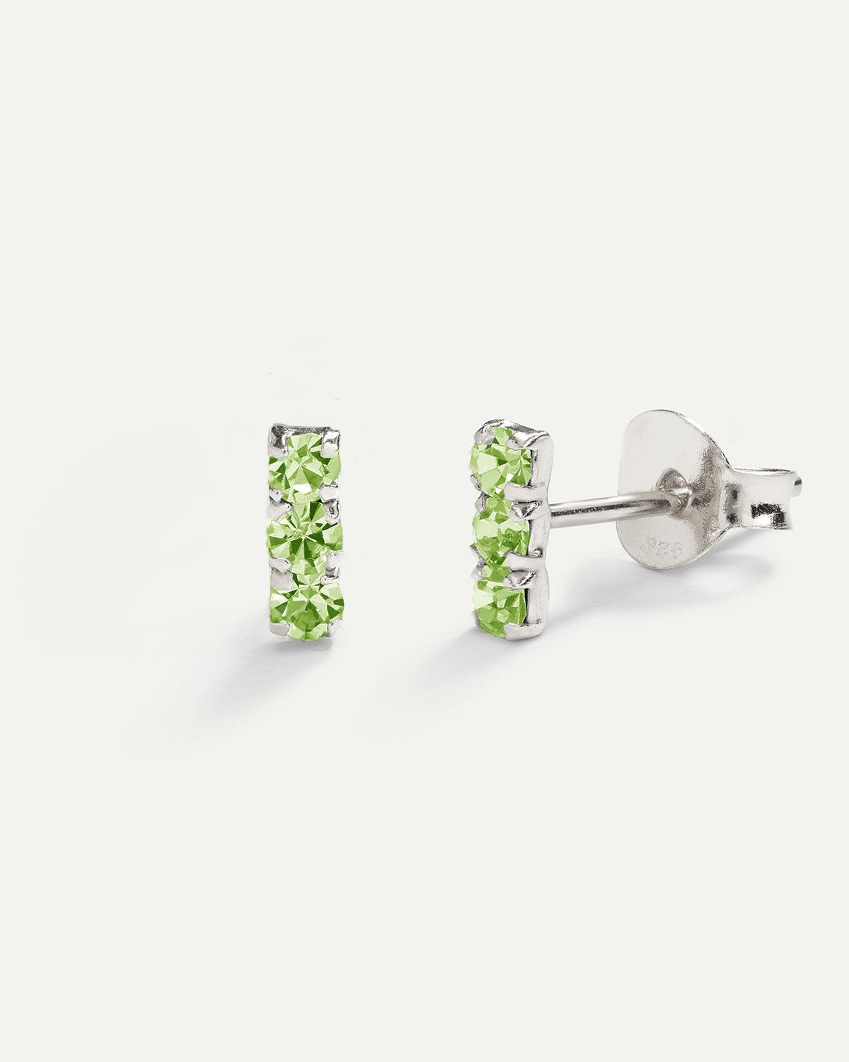 HORIZON EARRINGS LIGHT GREEN SILVER