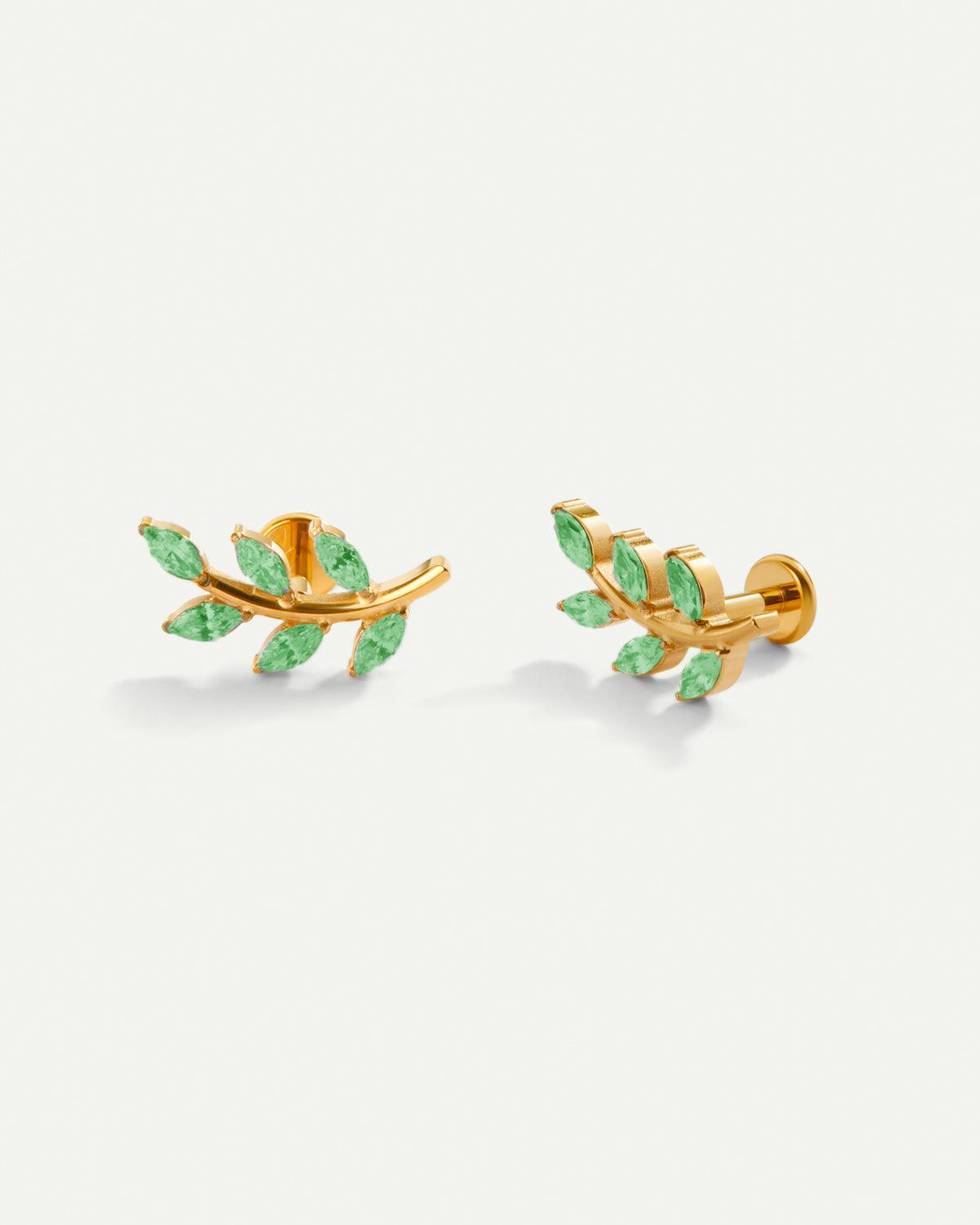 PIERCING LEAVES BRIGHT GREEN GOLD