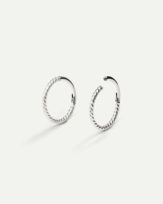 PIERCING LOOP M TWIST SILVER