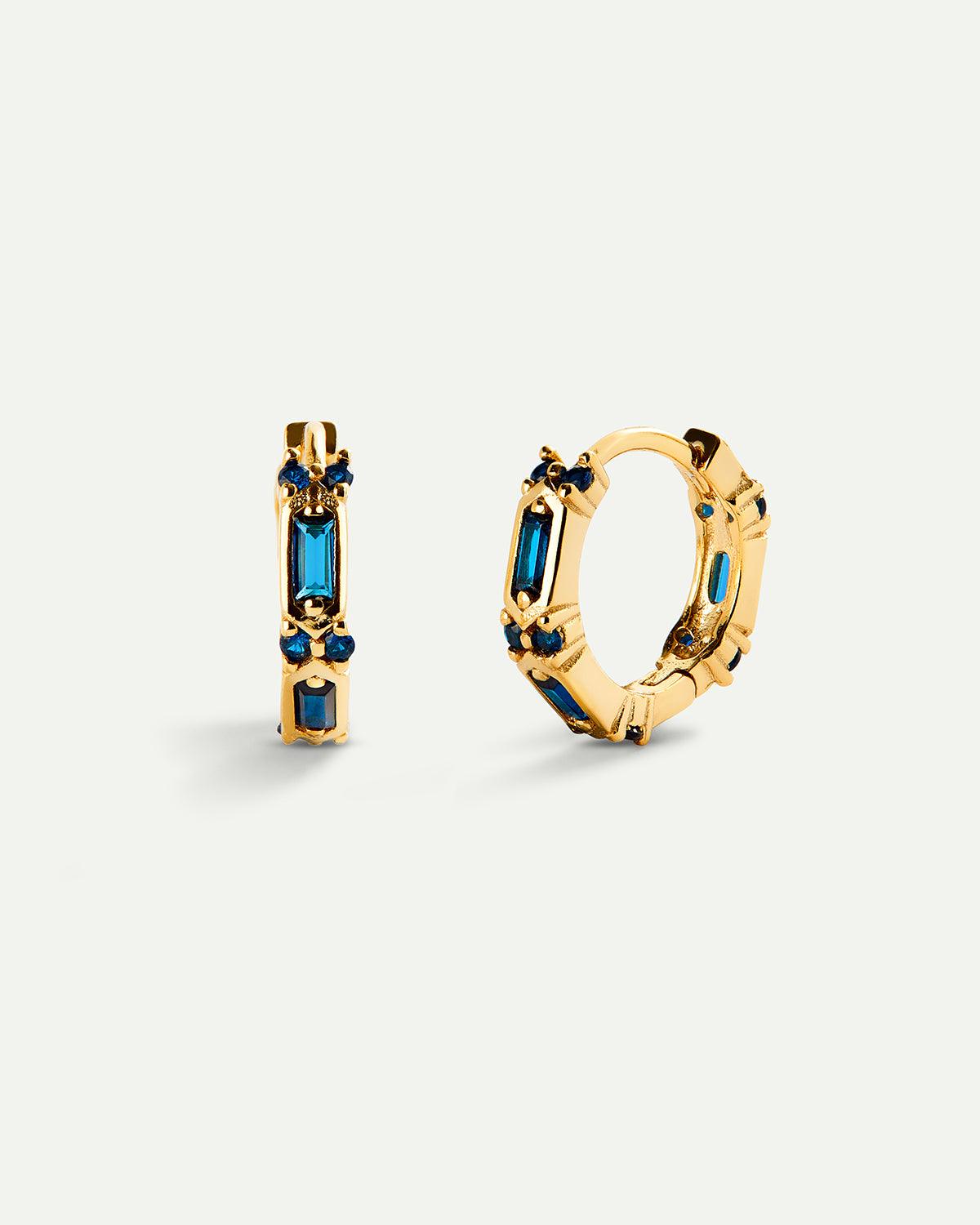 SARIN BLUE GOLD EARRINGS