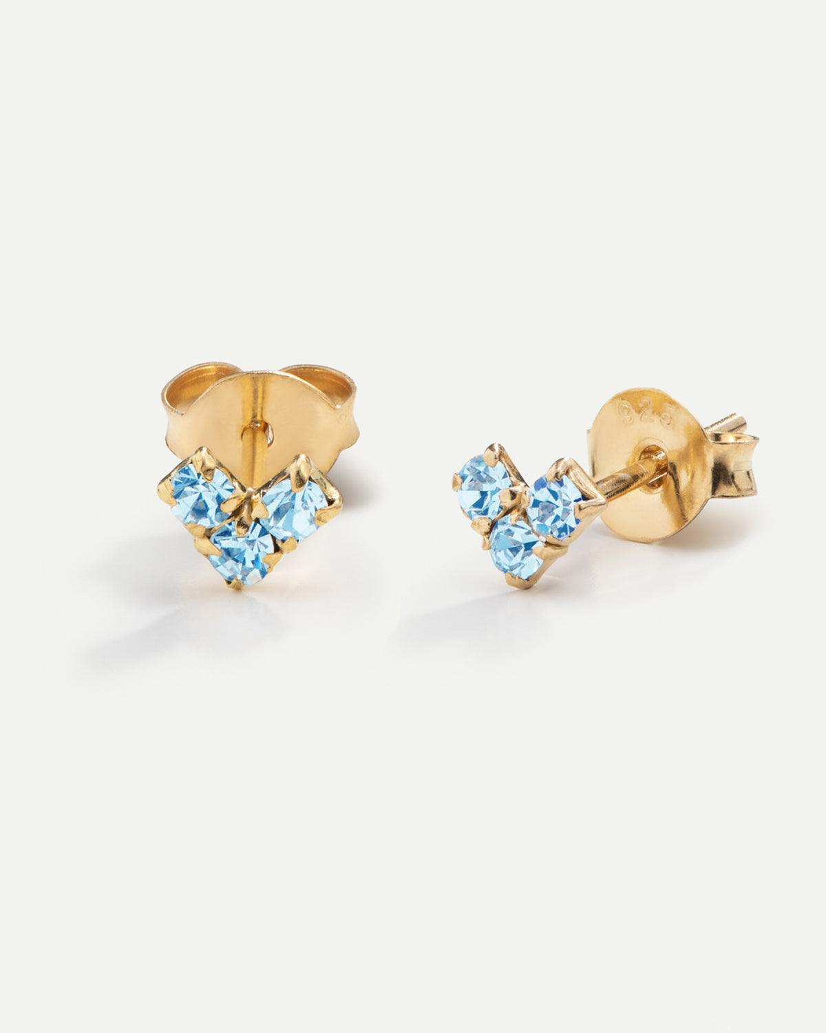 VIRGO BLUE LIGHT GOLD EARRINGS