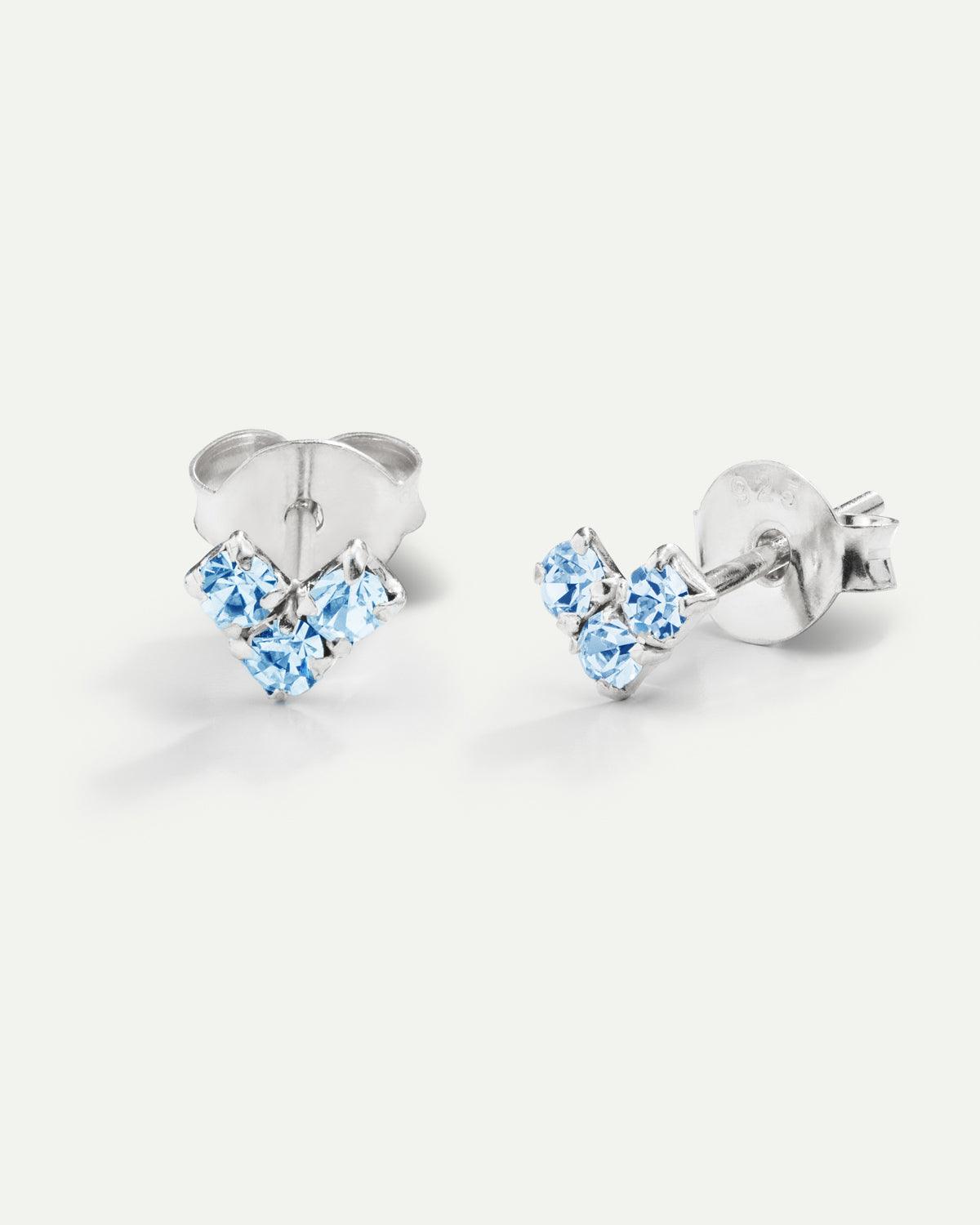EARRINGS VIRGO BLUE LIGHT SILVER