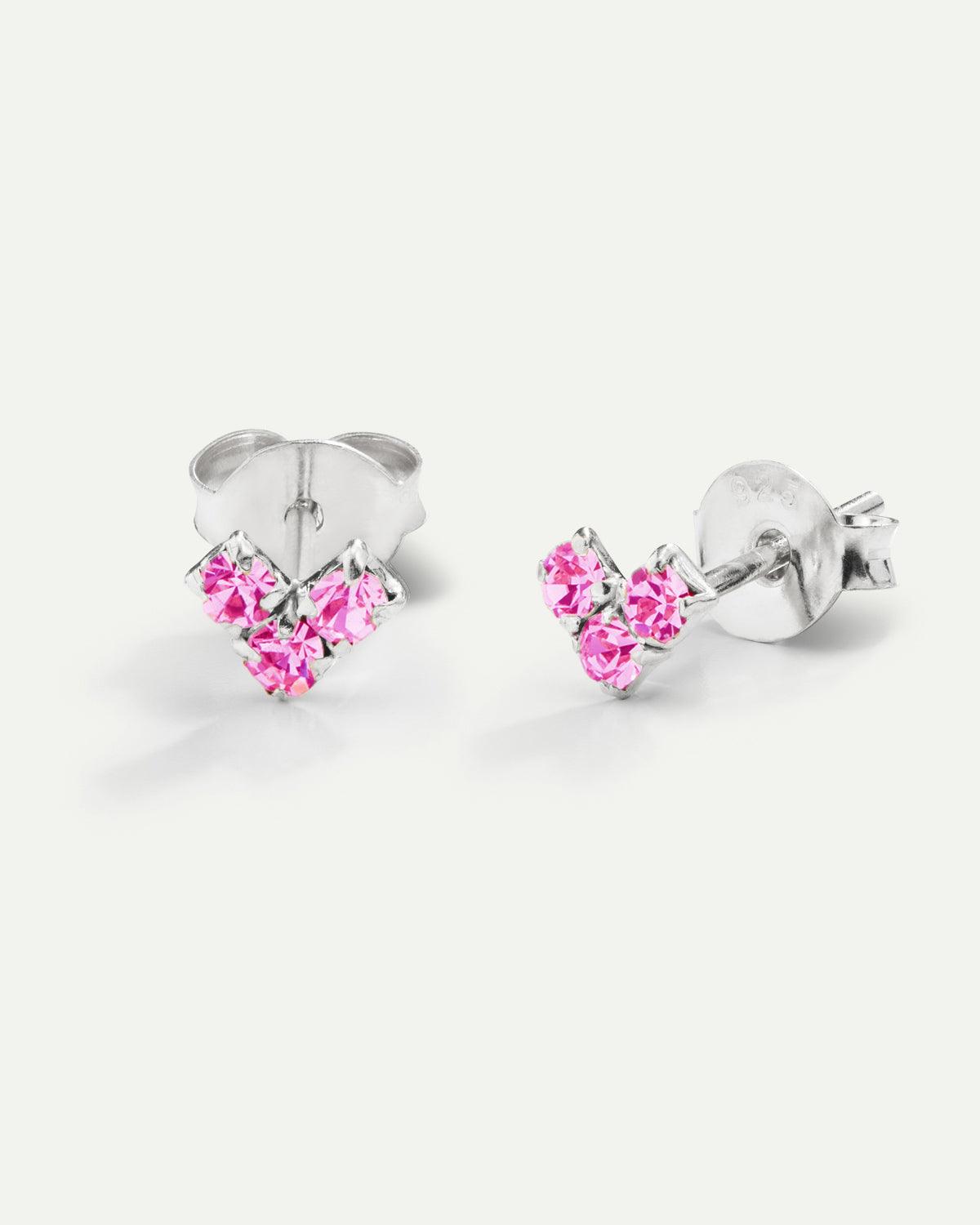 VIRGO PINK SILVER EARRINGS