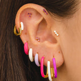 BELMA FUCHSIA GOLD EARRINGS