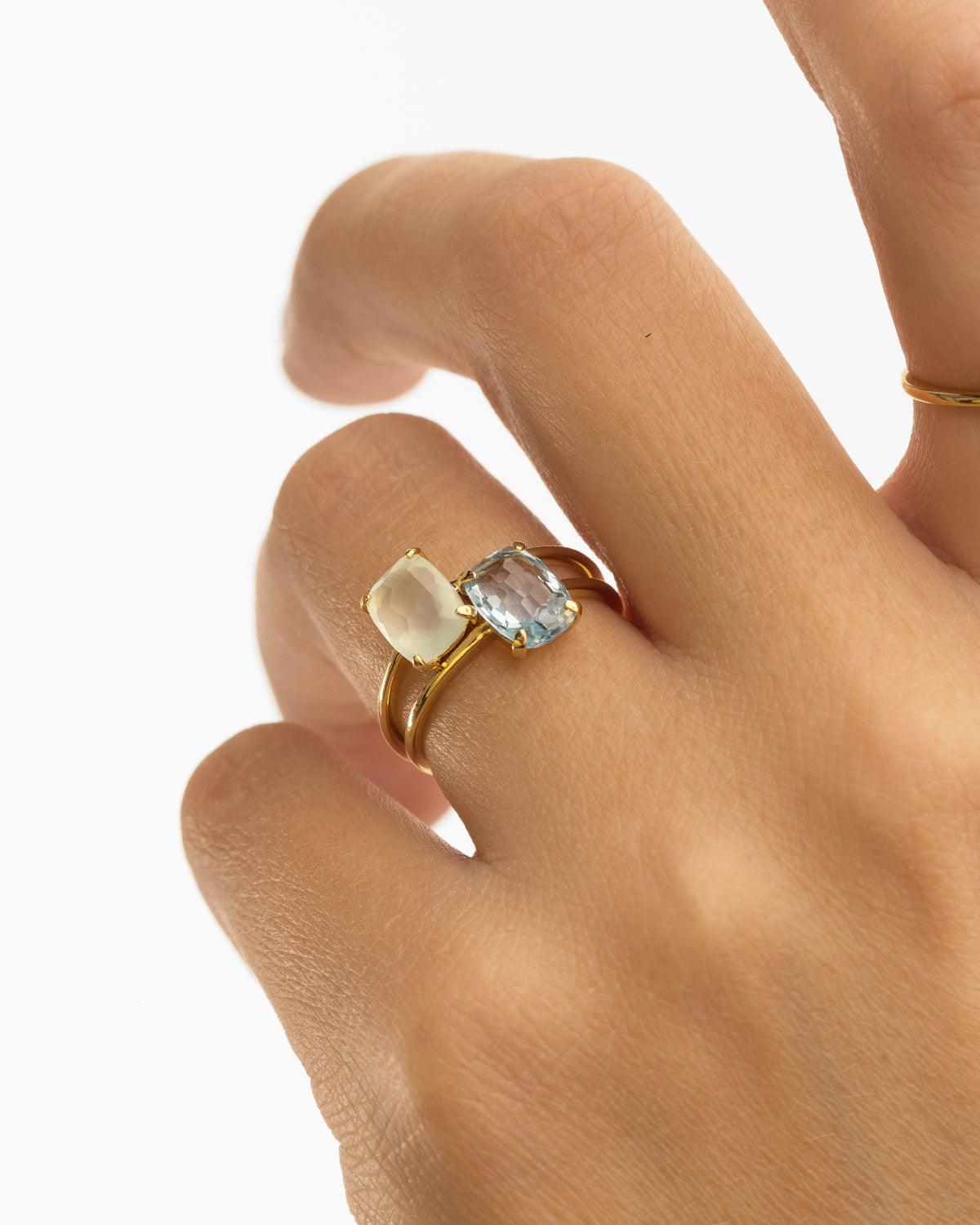 BEATRIZ CHALCEDONY GOLD RING
