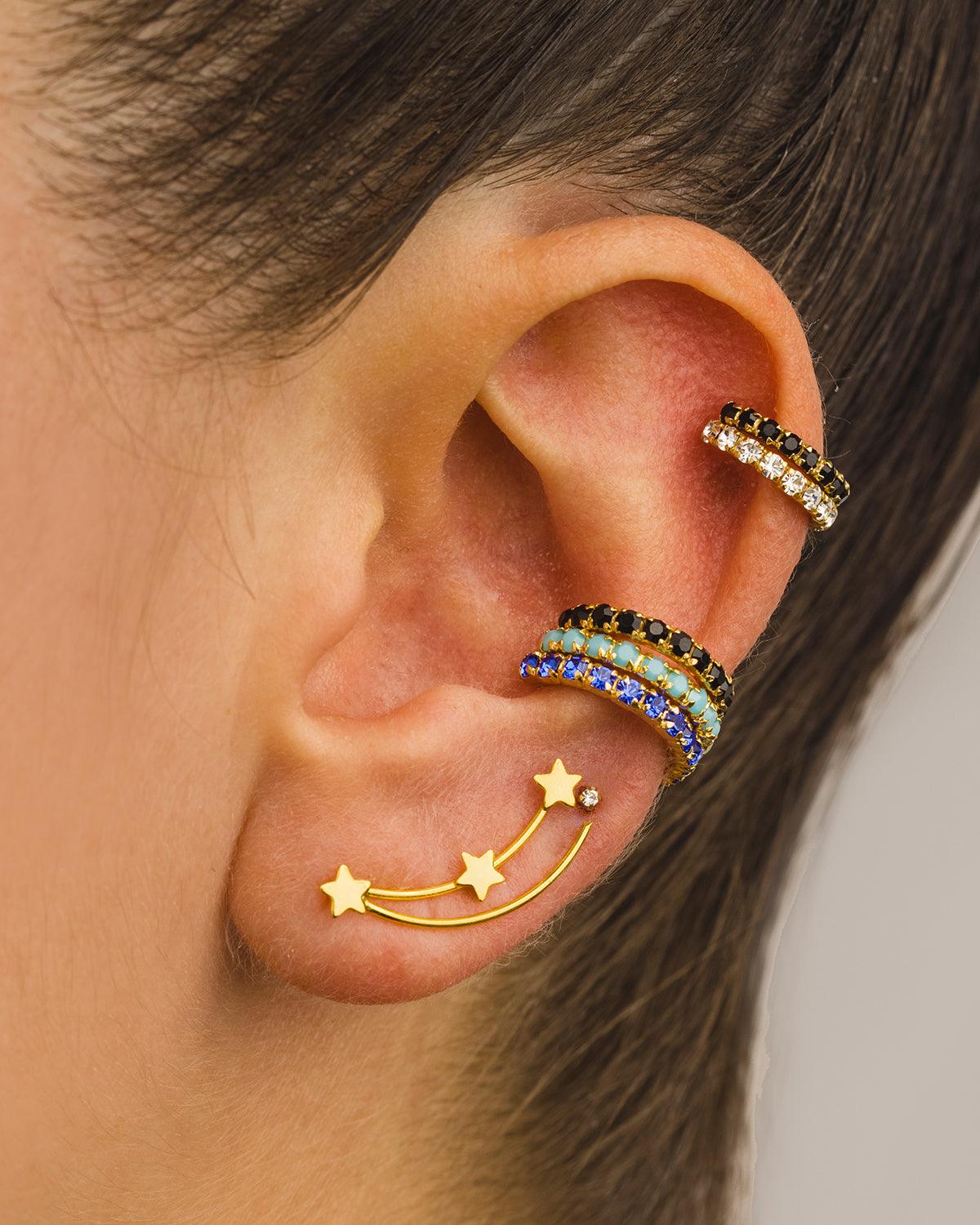 ARLA BLUE GOLD EARRINGS