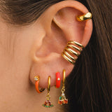 CARA RED GOLD EARRINGS