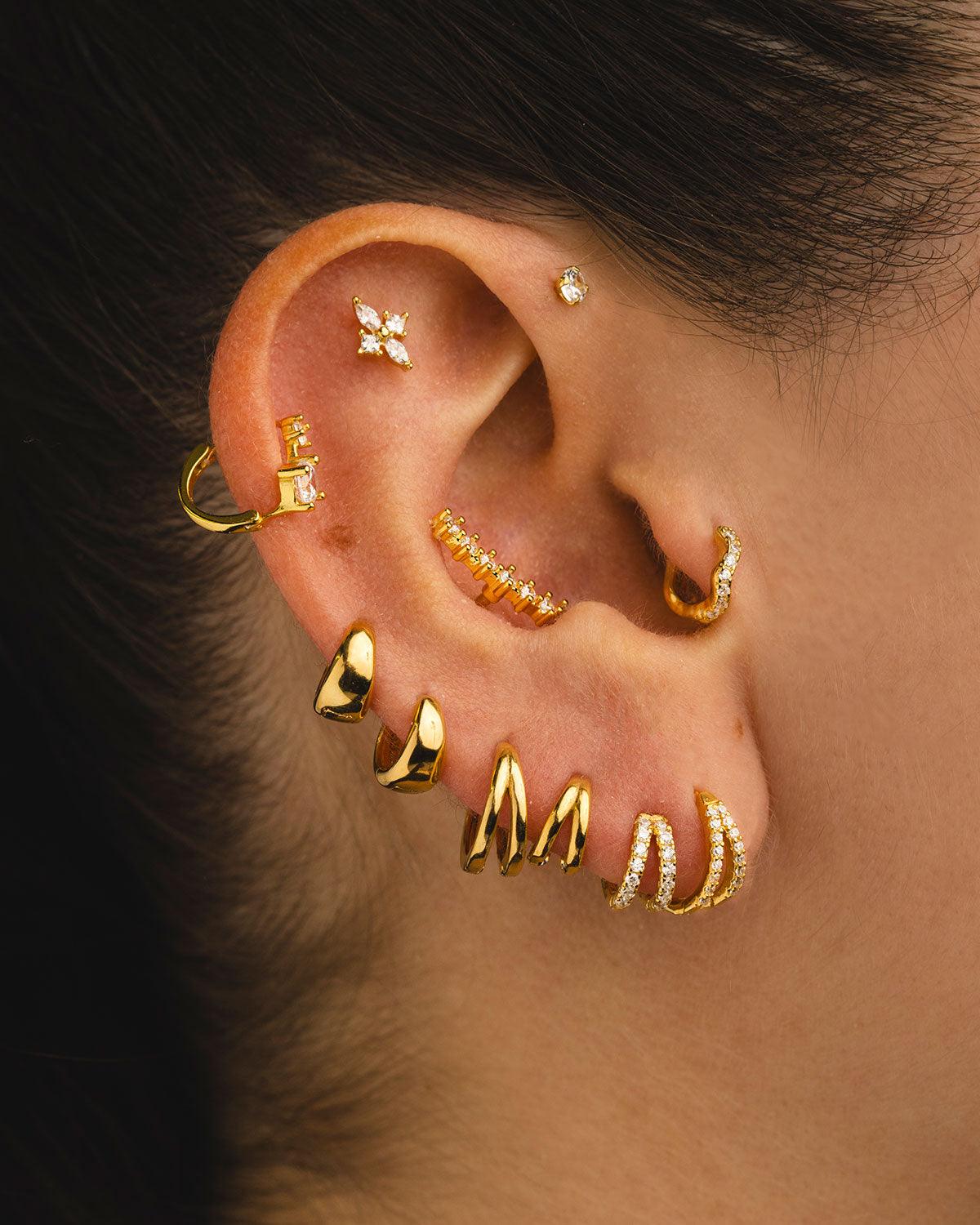HOOPS BRIGHT DOUBLE GOLD EARRINGS