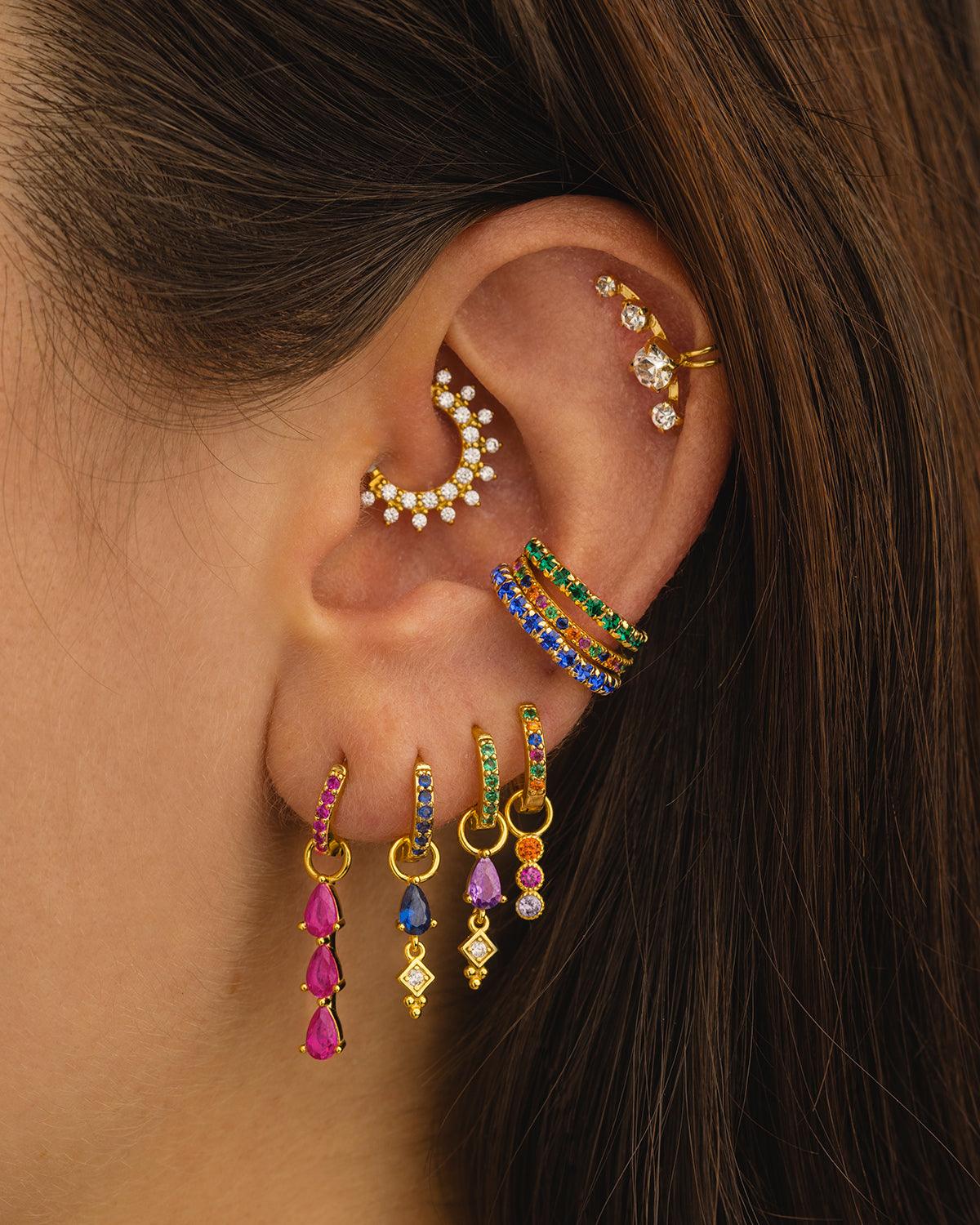 HOOPS RAINBOW GOLD EARRINGS