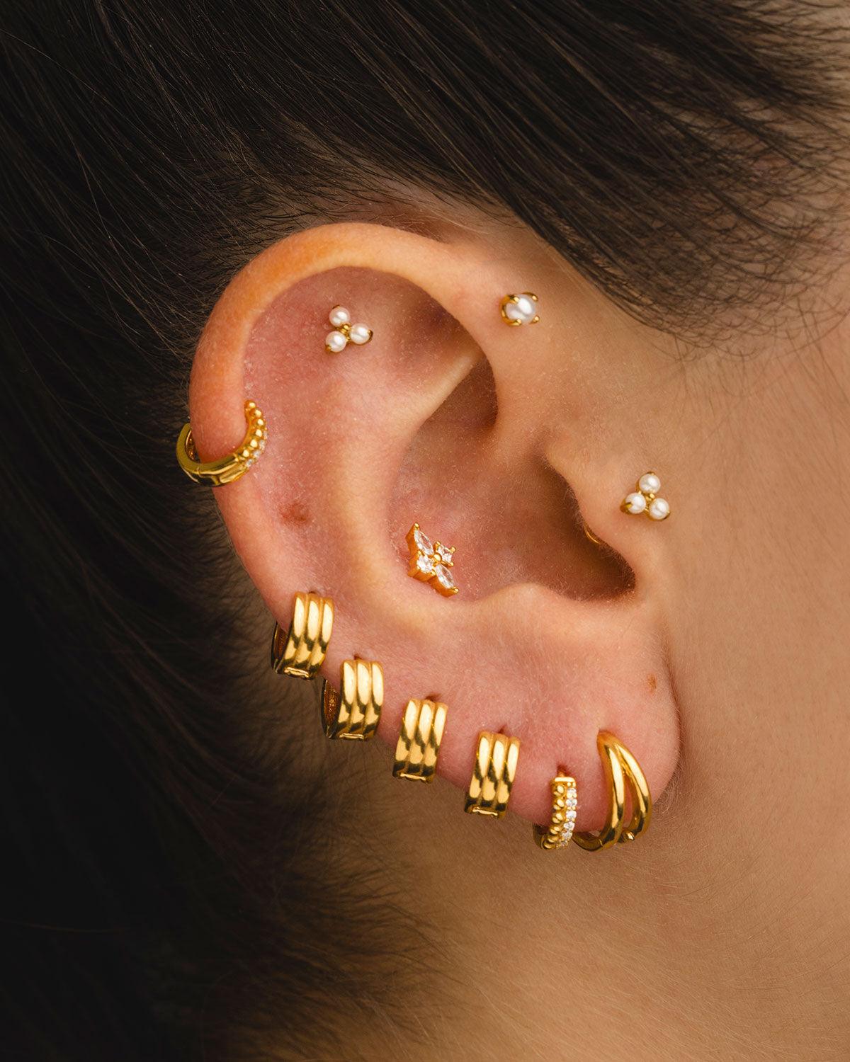 HOOPS DOUBLE GOLD EARRINGS