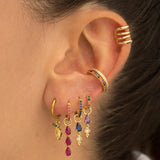 HOOPS RAINBOW MINI GOLD EARRINGS
