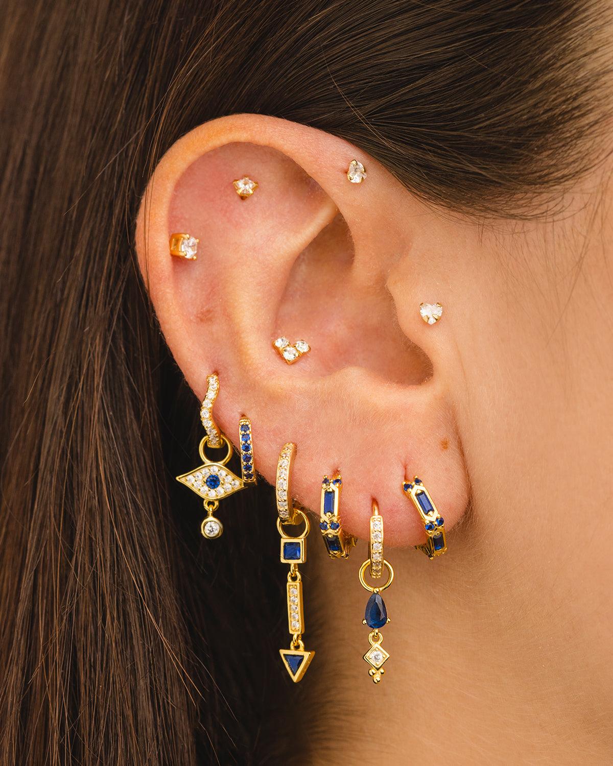 SARIN BLUE GOLD EARRINGS