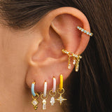 ARLA MINI BLUE LIGHT SILVER EARRINGS