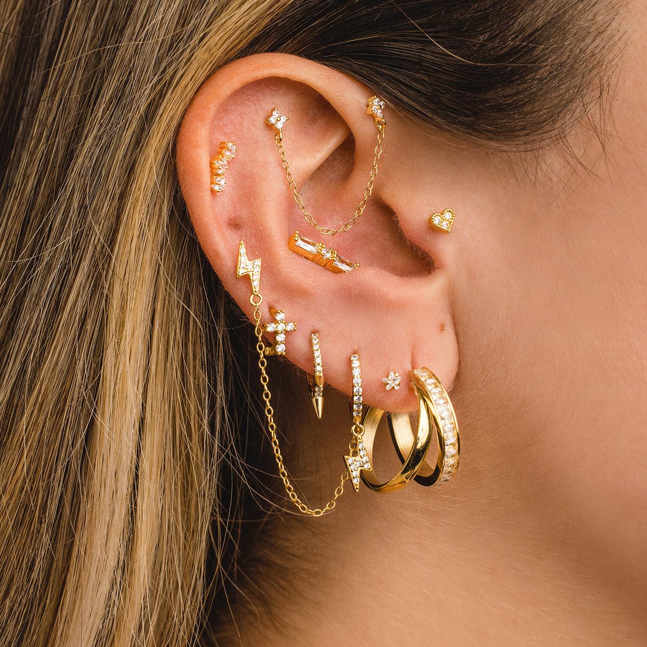 PIERCING HEARTS BRIGHT GOLD