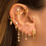 Fairy Climbing Earrings Sterling Silver 925 with White Zirconia accompanied with earrings from the collection