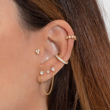 Photo Close-Up Arla Ear Cuff Earrings 925 Sterling Silver with Colored Zirconias