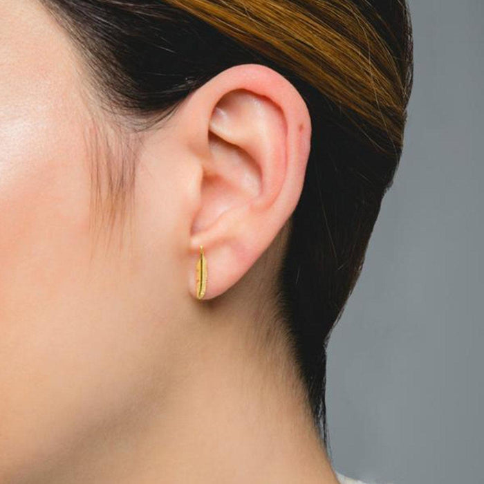 FEATHER GOLD EARRINGS