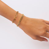 2 models of bracelet Stainless Steel Chain Bracelet Gold Plaiting Stainless Steel Chain Wrist Size M