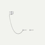 HARI CHAIN BALL DUO SILVER EARRINGS