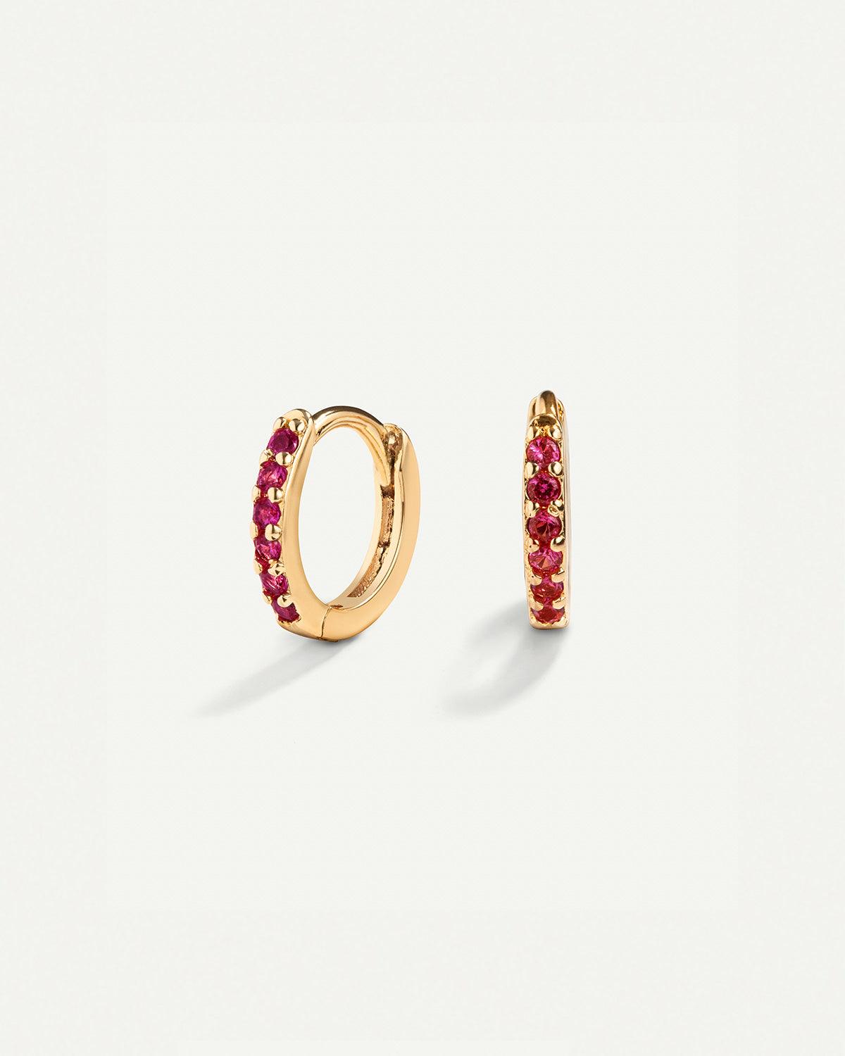HOOPS EARRINGS BRIGHT PINK GOLD