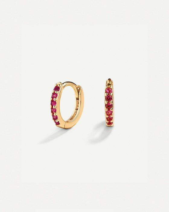 HOOPS EARRINGS BRIGHT PINK GOLD