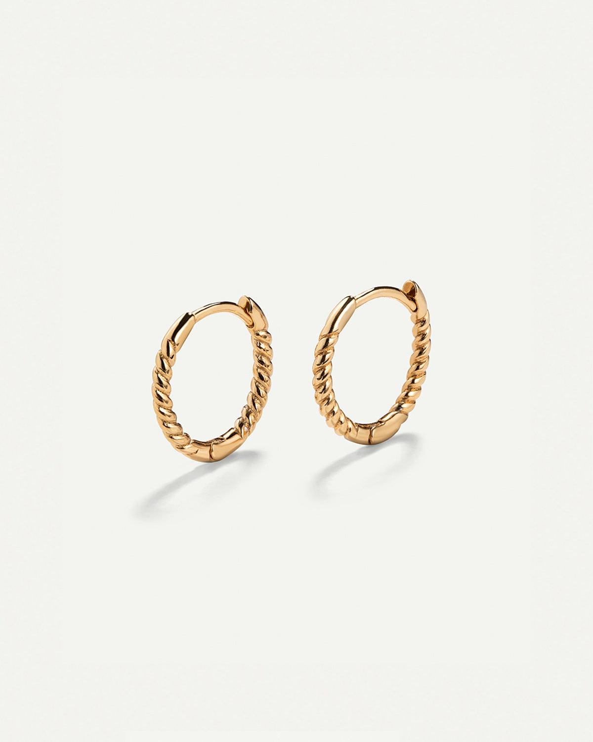 HOOPS TWIST GOLD EARRINGS
