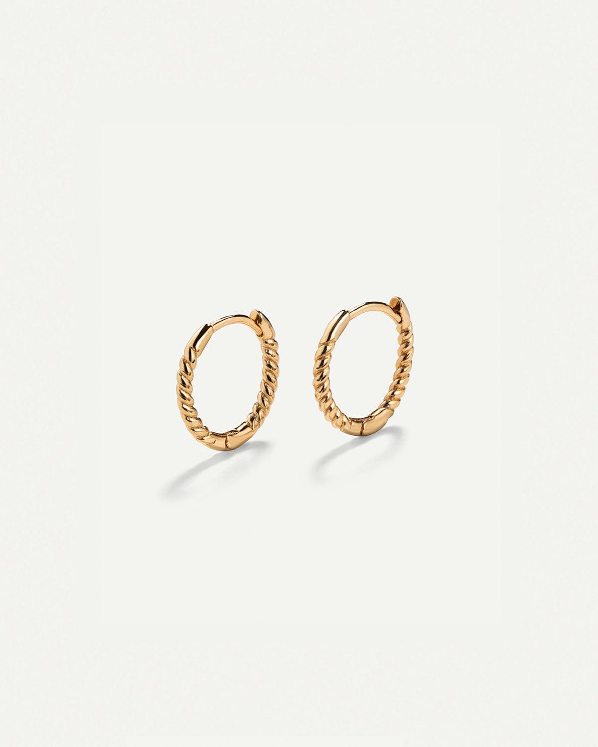 HOOPS MINI TWIST GOLD EARRINGS