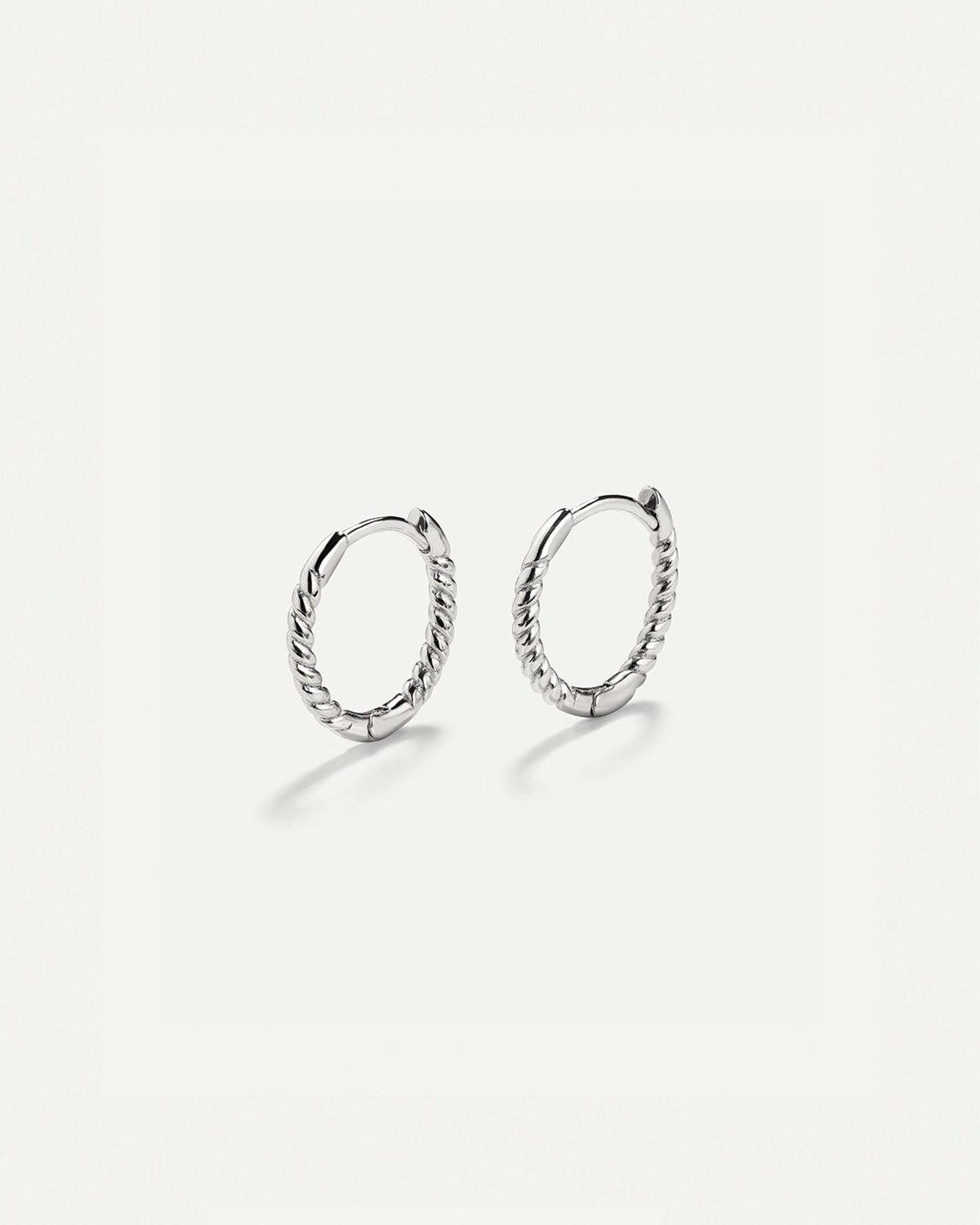 HOOPS MINI TWIST SILVER EARRINGS
