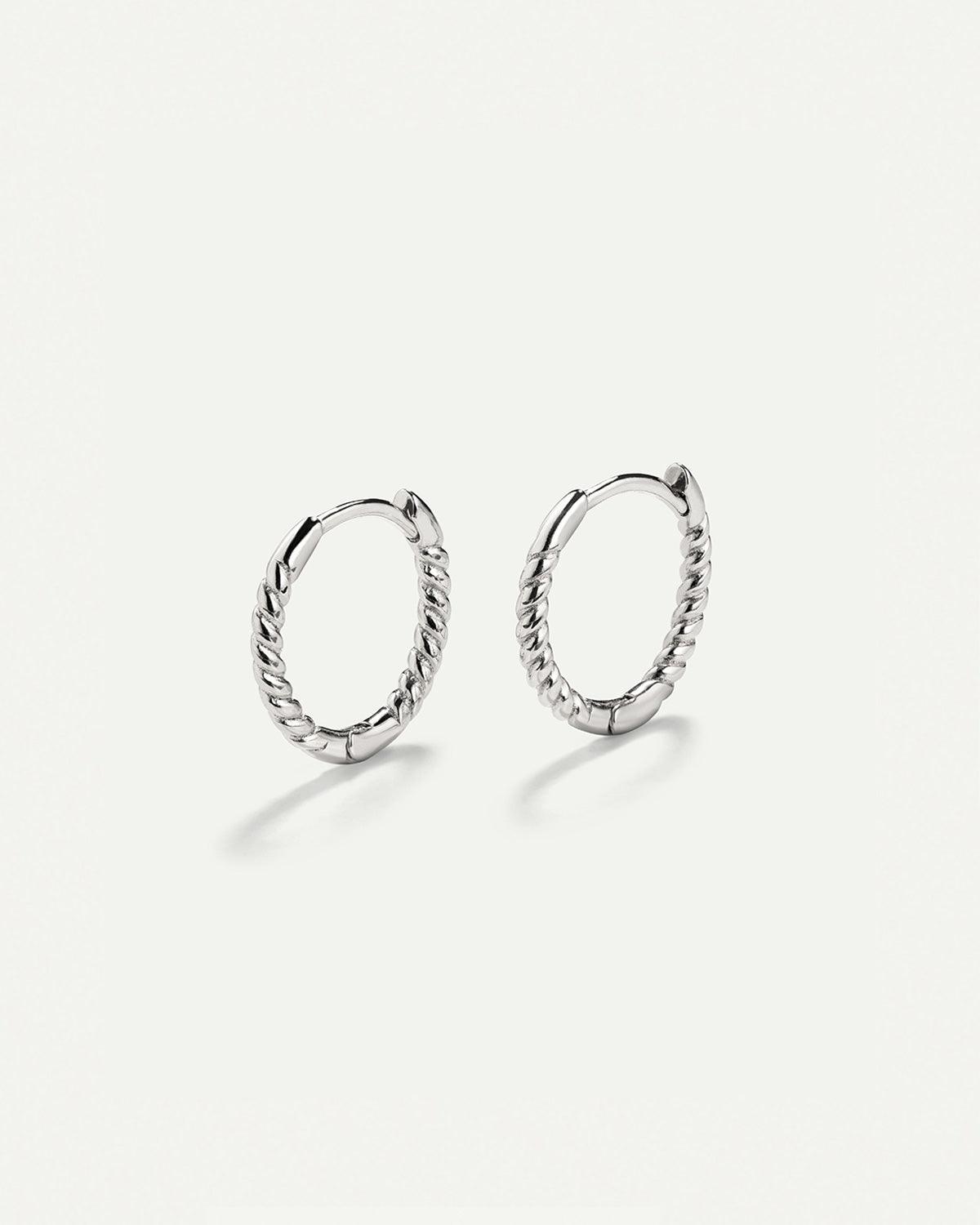 HOOPS TWIST SILVER EARRINGS