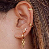 Photo Detail Triangle Surgical Steel Earrings with White Zirconias