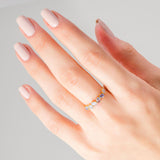 Hand with Sapphire Blue Gold ring
