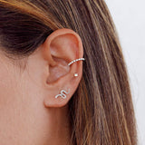 Ear with earring Snake Silver