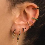 ARLA MINI PURPLE GOLD EARRINGS