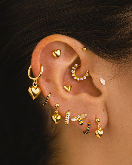BOUCLES D'OREILLES ABEILLE EN ARGENT