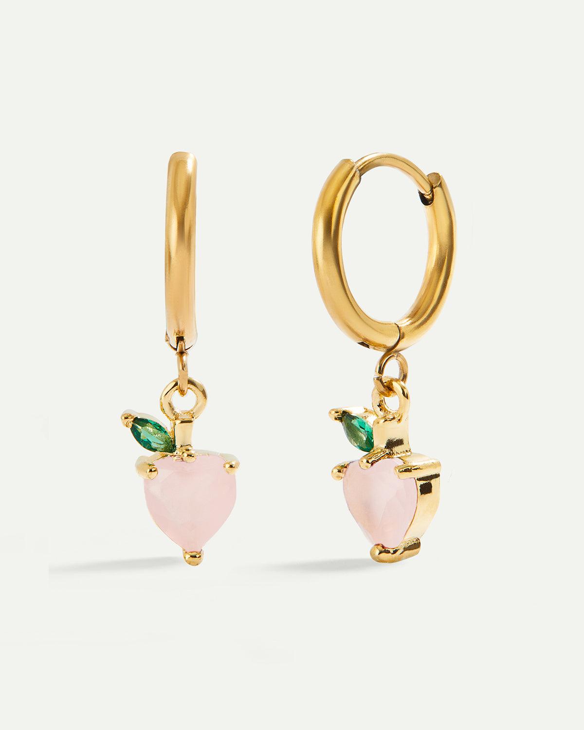BOUCLES D'OREILLES ROSE POMME